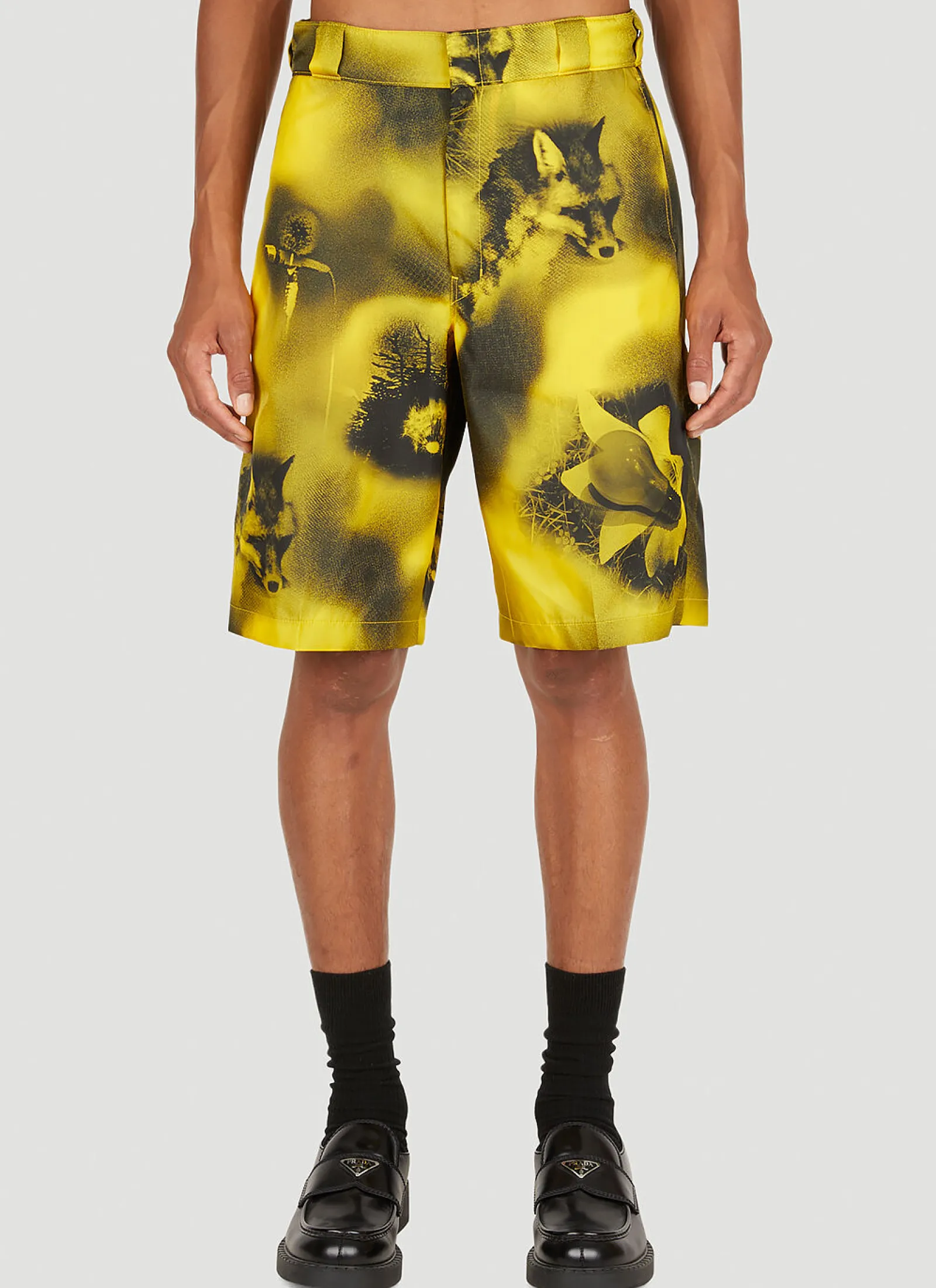 Men Prada Shorts^Re-Nylon Graphic Print Shorts