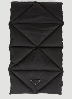 Men Prada Scarves^Re-Nylon Quilted Hooded Scarf
