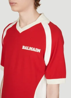 Men Balmain Polo Shirts^Retro Logo Print Polo Shirt