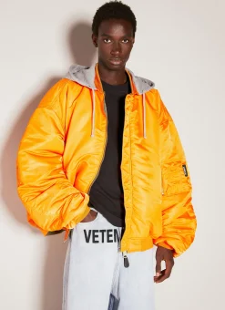 Men Vetements Jackets^Reversible Scribbled Hooded Bomber Jacket