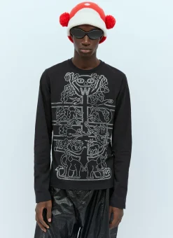 Men Walter Van Beirendonck T-Shirts^Rhinestone Embellished Long Sleeve T-Shirt