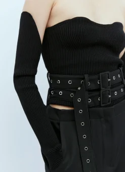 Rib Bustier With Detached Sleeves>Rokh Online