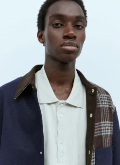 Men Thom Browne Polo Shirts^Rib Polo Shirt With Logo Patch