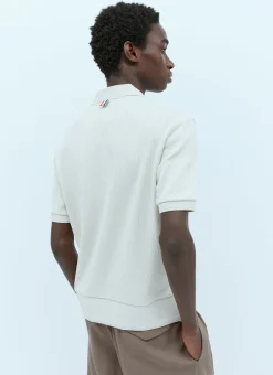 Men Thom Browne Polo Shirts^Rib Polo Shirt With Logo Patch