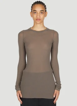 Ribbed Long Sleeve T-Shirt>Rick Owens Outlet