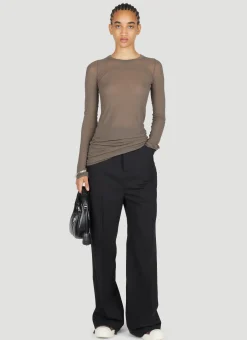 Ribbed Long Sleeve T-Shirt>Rick Owens Outlet