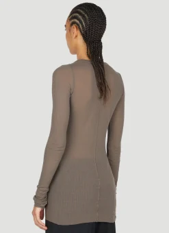 Ribbed Long Sleeve T-Shirt></noscript>Rick Owens Outlet