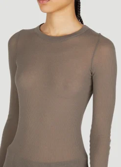 Ribbed Long Sleeve T-Shirt></noscript>Rick Owens Outlet