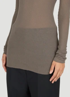 Ribbed Long Sleeve T-Shirt></noscript>Rick Owens Outlet