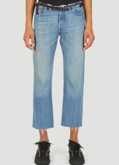 Men Bonum Jeans^Ripped Waistband Belted Jeans