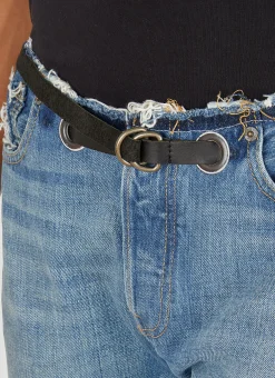 Men Bonum Jeans^Ripped Waistband Belted Jeans