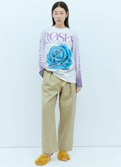 Rose Print Long Sleeve T-Shirt>Burberry Hot