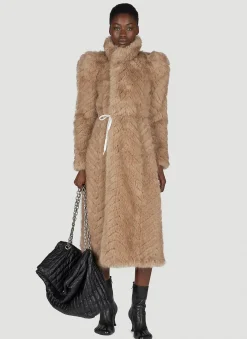 Round Shoulder Quilted Faux-Fux Coat>Balenciaga Best