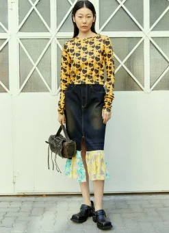 Ruffled Stair Denim Skirt>Reward If Found Hot