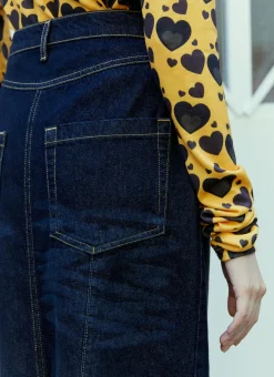 Ruffled Stair Denim Skirt></noscript>Reward If Found Hot