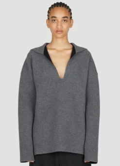 Sailor Neckline Knit Sweater>Jil Sander Outlet