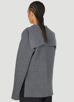 Sailor Neckline Knit Sweater><noscript><img width=