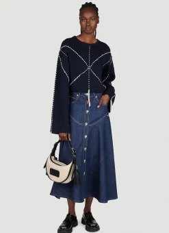 Sashiko Stitch Embroidered Sweater>Kenzo Sale