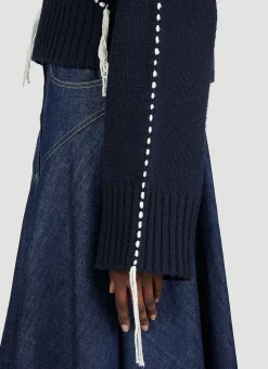 Sashiko Stitch Embroidered Sweater></noscript>Kenzo Sale