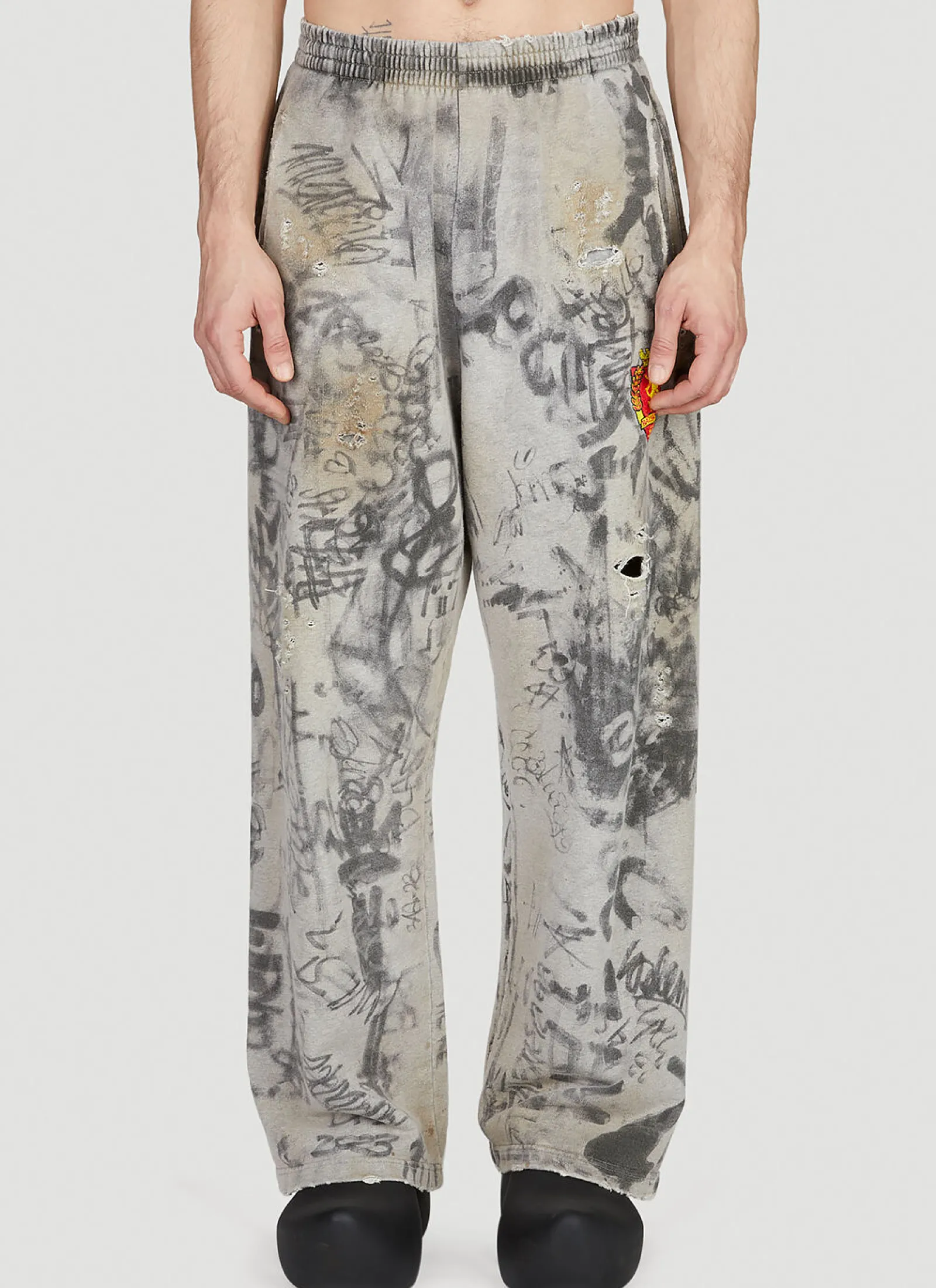 Men Balenciaga Track Pants^Scribbled Track Pants