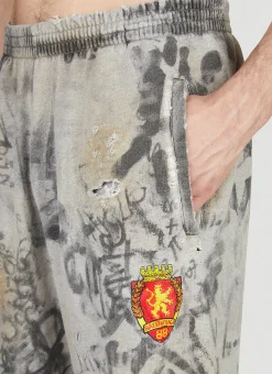 Men Balenciaga Track Pants^Scribbled Track Pants