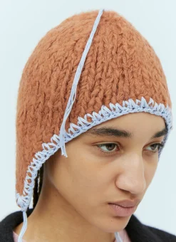 Men Acne Studios Hats^Self-Tie Knit Hat