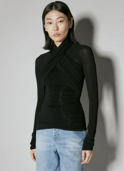 Semi-Sheer Cross Top>Saint Laurent Hot