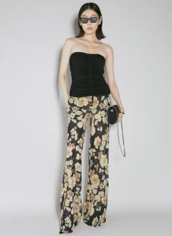 Semi-Sheer Floral Print Pants>Saint Laurent Discount