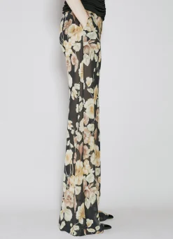Semi-Sheer Floral Print Pants>Saint Laurent Discount