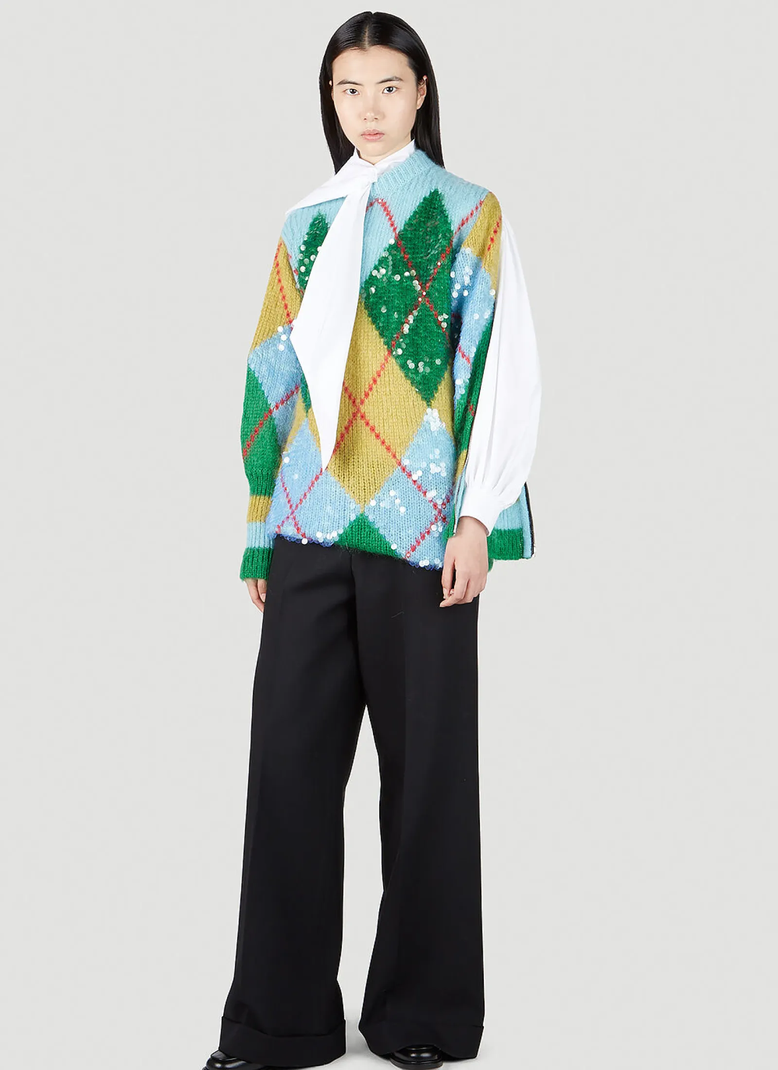 Sequin Embellished Argyle Sweater>Gucci Sale