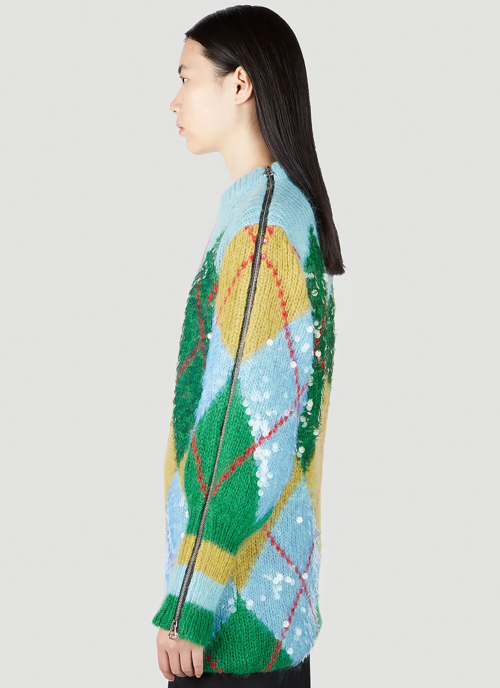 Sequin Embellished Argyle Sweater>Gucci Sale