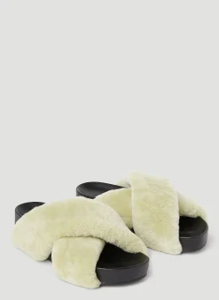 Shearling Slides>Jil Sander