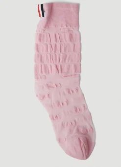 Men Thom Browne Socks^Sheer Four Bar Socks