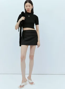 Shoulder Snaps Rib Knit Top>Courrèges New