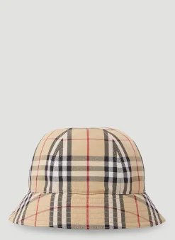 Men Burberry Hats^Signature Check Bucket Hat