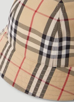 Men Burberry Hats^Signature Check Bucket Hat