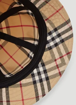Men Burberry Hats^Signature Check Bucket Hat