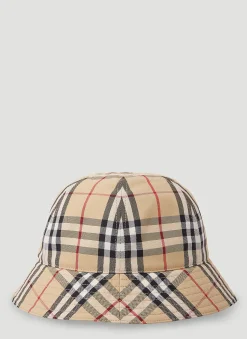 Men Burberry Hats^Signature Check Bucket Hat