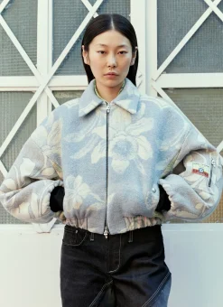 Simone Flower Cropped Bomber Jacket>Rave Review Online