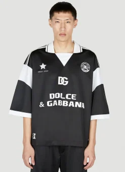 Men Dolce & Gabbana Polo Shirts^Soccer Logo Polo Shirt