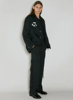 Men Song for the Mute Blazers^Square Embellished Suit Blazer