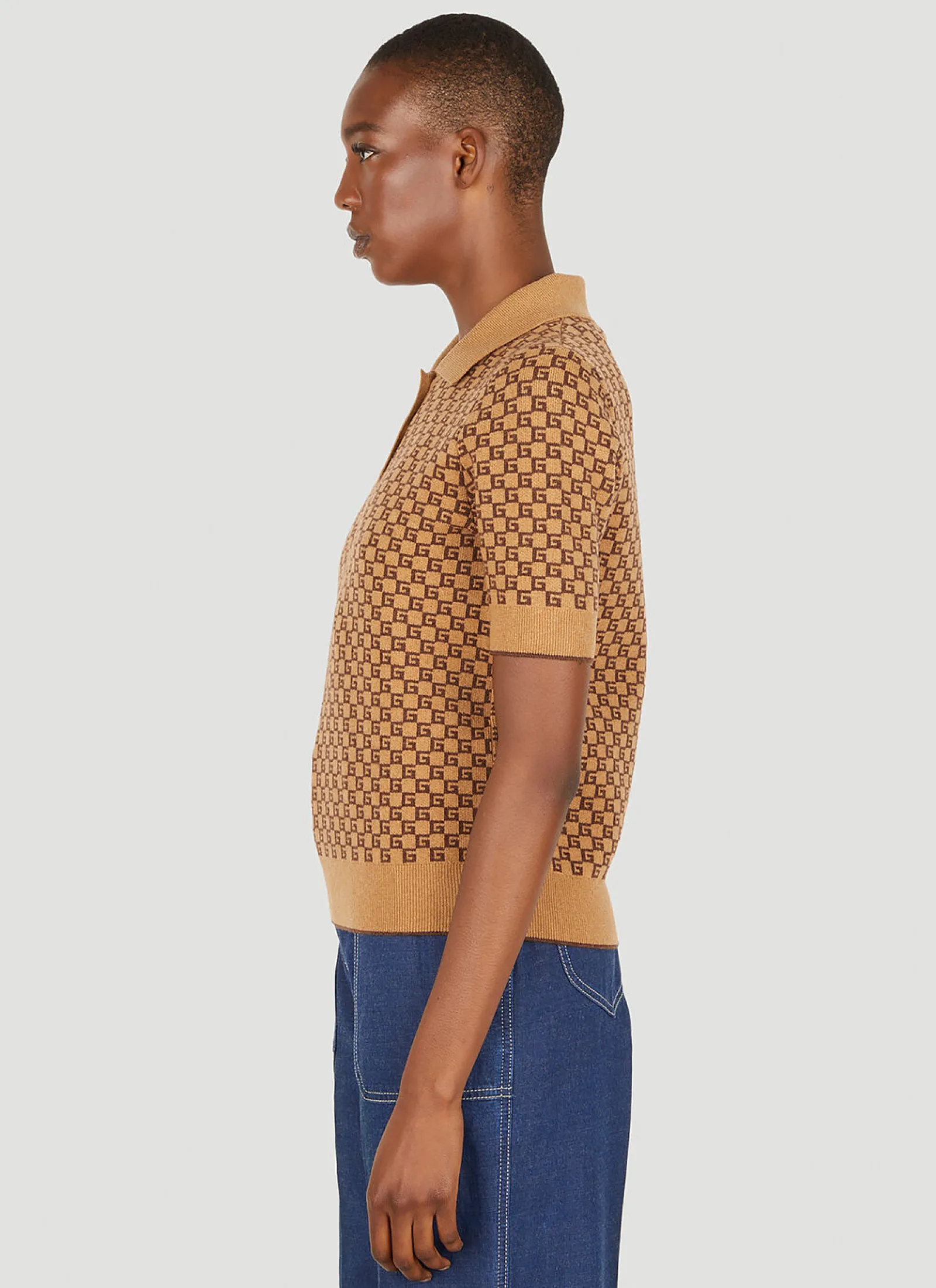 Square G Knit Polo Shirt>Gucci New