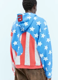 Men ERL Sweatshirts^Stars And Stripe Swirls Hooded Sweatshirt