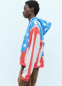 Men ERL Sweatshirts^Stars And Stripe Swirls Hooded Sweatshirt