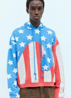 Men ERL Sweatshirts^Stars And Stripe Swirls Hooded Sweatshirt