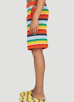 Men Marni x No Vacancy Shorts^Stripe Knit Shorts