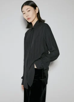 Stripe Logo Motif Shirt>Saint Laurent New