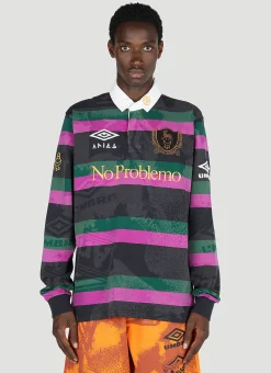 Men Aries x Umbro Polo Shirts^Stripe Print Rugby Shirt