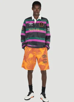 Men Aries x Umbro Polo Shirts^Stripe Print Rugby Shirt