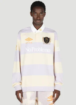 Men Aries x Umbro Polo Shirts^Stripe Print Rugby Shirt